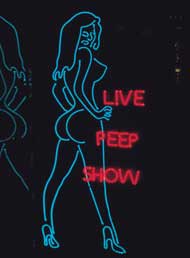 Neonwerbung in einem Rotlichviertel