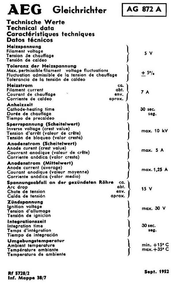 AG872a - Hg-Gleichrichterr�hre
